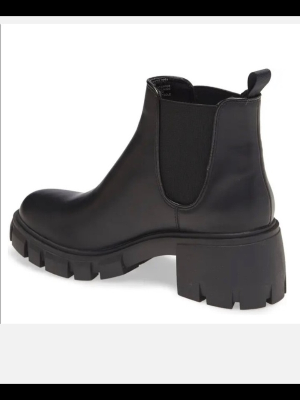 Steve Madden Black Lug-Sole Chelsea Ankle Boot - Picture 3 of 3